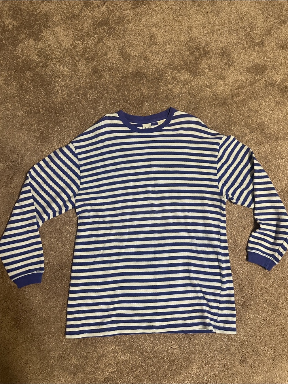 GAP Purple and White Striped Long Sleeve Tee
